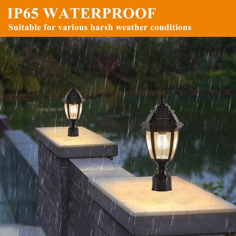 TEBLAMPUE Solar Post Lights 2 Pack, Motion Sensor Post Lantern
