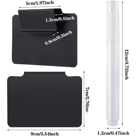 Yuroochii 16 Pcs Basket Labels Clip for Storage Bins, Erasable Removable Chalkboard Labels, Label Holder for Boxes With 2 White Markers (Rectangle)