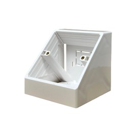 Evoges 45 Degree Angled Surface Mount Pattress Electrical Back Box, White, for Work Bench (1 Gang Single)