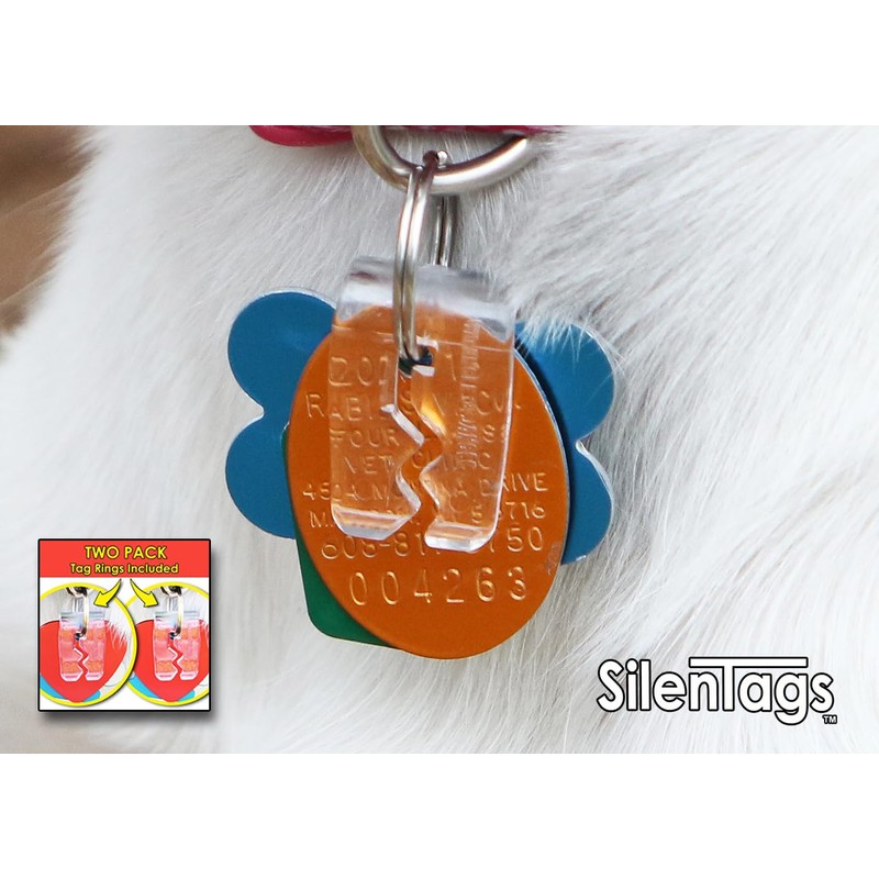 SilenTags Pet Tag Silencer (Clear Two Pack)
