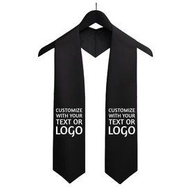 Custom Air Force Graduation Stole - Perfect for Graduation & Retirement. Ideal Gift for Air Force Moms. 70 X 4.5 inches (Black)