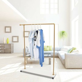 Free Standing Hanging Clothes Rack Simple Clothes Garment Rack Clothes Storage Organizer Metal Clothing Display Stand Large Heavy Duty Clothing Rack with Bottom Shelf and Wheels for Shop, Bedroom