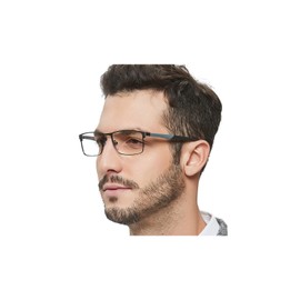 OCCI CHIARI Anti Blue Light Reading Glasses Men Magnification Black Reader 0 1.0 1.5 2.0 2.5 3.0 3.5 4.0 5.0 6.0 (Black Grey,2.5)