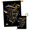 Ornament Collection New Year Gold Happy Garden House Flags Set