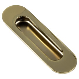 JUVA Shell Handle Sliding Door Round Inlet Handle Oval Sliding Door Handle Stainless Steel Polished Brass - H10204 | Furniture Handle Gold Look PVD Coated | 130 x 37 mm | 1 Piece - Shell Handle with