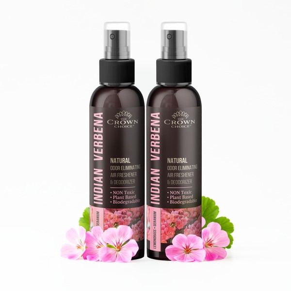 Natural Air Freshener Spray—Geranium & Lemongrass Odor Eliminator—Non-Toxic Essential Oil