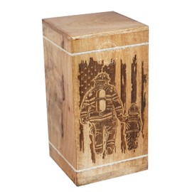HIND HANDICRAFTS Handcrafted Floral Engraved Wooden Urns for Human Ashes Adult Large - Cremation Urn for Ashes - Burial Urn for Columbarium - Funeral Urn Box (Father Son, 250 LB - Hardwood)