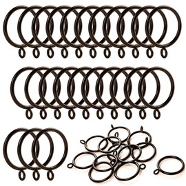 ANJUU 48 Pack 38mm Inner Diameter Metal Curtain Drape Sliding Eyelet Rings Cocoa Tone