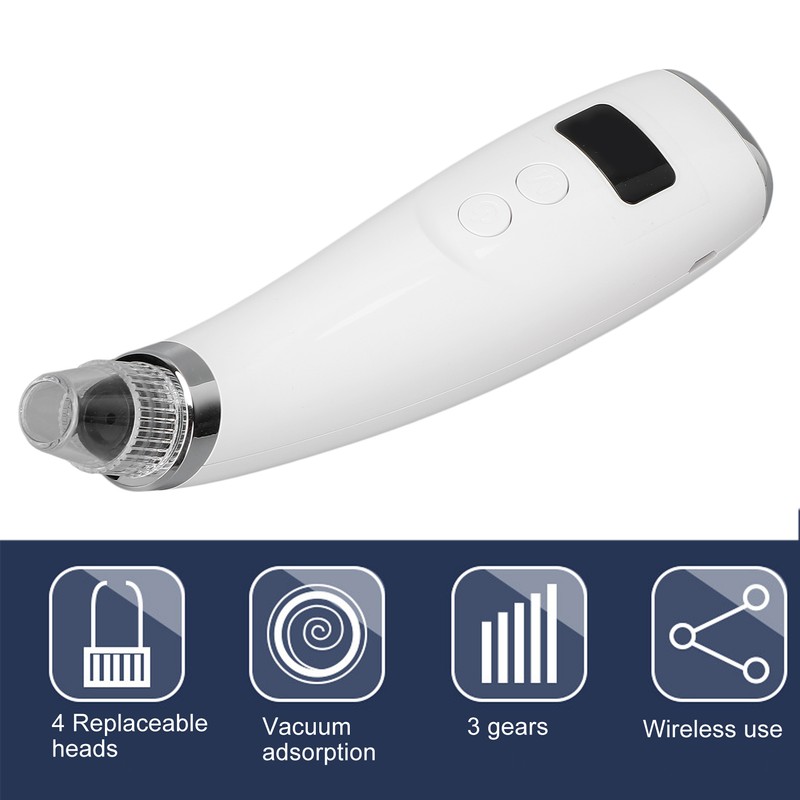 Electric Blackhead Vacuum Cleaner LED Display 3 Strength Blackhead Extractor