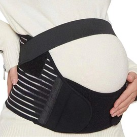 Peifly Pregnancy Belly Band for Support - Maternity Belt for Pregnant Women, Adjustable Pregnancy Support Belt, Comfortable Belly Band for Relief, Plus Size Pregnant belt (1, Black, Medium)