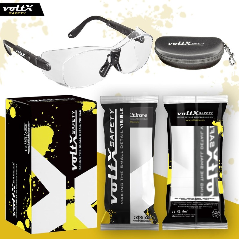 voltX 'RETRO SAFETY OVERGLASSES' with Case – Suitable as FITOVERS