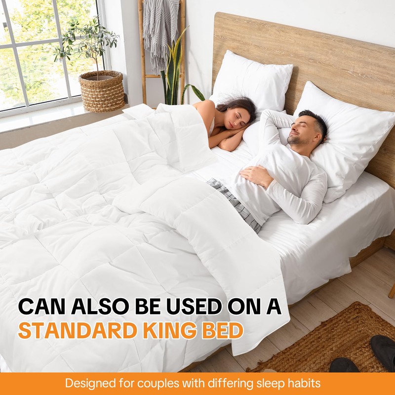 HOMBYS Split King Comforter Sets for Adjustable Bed, 3-Piece Bedding