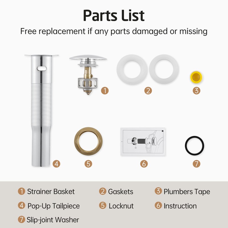 KES Bathroom Sink Drain with Strainer Basket Hair Catcher Anti