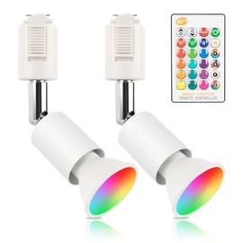xydled Duct Rail Spotlight, GU10, RGBW, 16 Colors, Dimmable Color, 40W Equivalent, LED Spotlight, Wide Light Distribution, Lighting Rail, Lighting, Memory Function, Remote Control, Japanese Instruction Manual Included, Set of 2