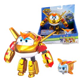 Super Wings - Paquete de 2 Juguetes transformables de avión a Robot superalimentados de 5 Pulgadas, Regalo de cumpleaños Preescolar para niños a Partir de 3 años