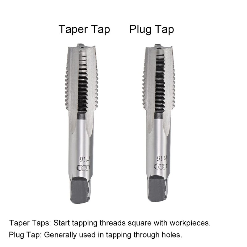sourcing map 1 Pair Metric Hand Threading Tap Set M16