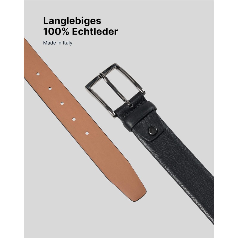 PHILIPSONS Premium Genuine Leather Belt for Men, 35 mm Wide,