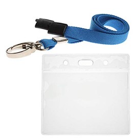ALG ID Cards® Blue ID Card Badge Wallet - Blue Lanyard Card Wallet - Blue Wallet Lanyard Neck Strap with Metal Clip & Safety Breakaway Release for Pass Holder