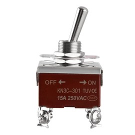 Heschen Metal Toggle Switch 3PST Maintained On/Off 2 Positions 15A 250VAC 10A 380VAC CE with Waterproof Cover