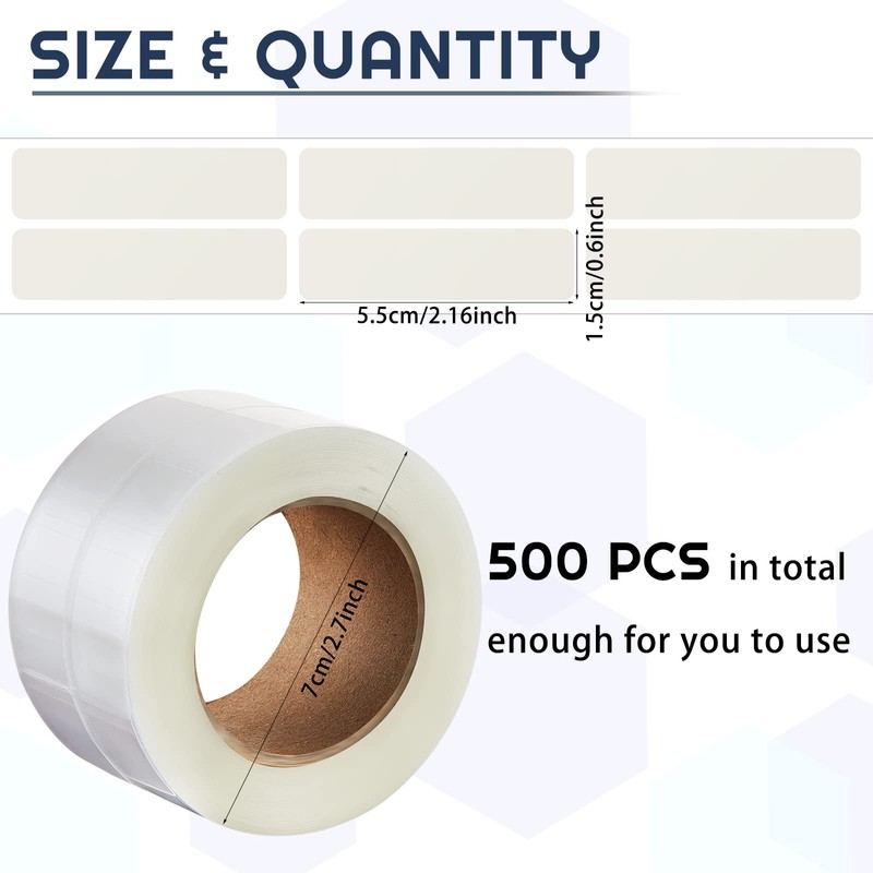 Zonon 500 Pcs Clear Labels Label Protector Clear Stickers Wafer