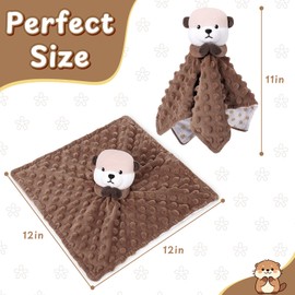 Baby Comforters Blanket Christening Gift Plush Otter Security Blanket Comforter Baptism Gift Keepsakes Cuddle Blanket Cuddly Toy Animal Snuggle Toy Infant Loveys Newborn Gift Soft Touch Baby Comforter