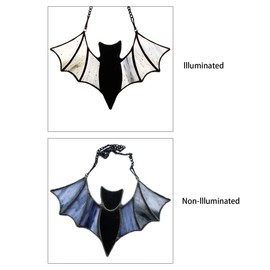 HAOSUM Bat Decoration Stained Glass Window Hangings Suncatcher Spooky Bats Craft Window Decor (3.9"×3.9")