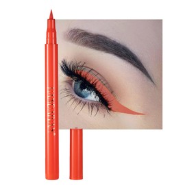 DekRion Liquid Eyeliner, Orange Eyeliner Liquid, Long-lasting Colored Eyeliners, White Black Red Brown Green Purple Waterproof High-pigmented Colorful Eyeliners for Eye Makeup,1PC Orange