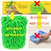 QUALIALL, Green Chenille Microfiber Dusting Mitt, 10.5x8 Inch, Electrostatic, Reusable,
