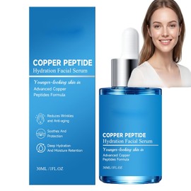 Suero péptido de Ghk Cu, suero péptido antienvejecimiento, sue/ro ojos multipeptídico, hidratante peptídico, sue/ro antiarrugas líneas finas, rellena la piel radiante reafirmante hidratante (1pcs)