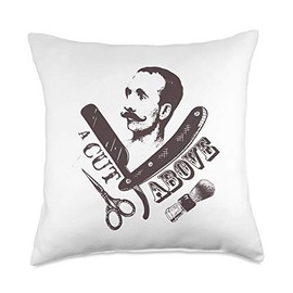 Beard and Mustache Vintage Nul Gift Tee Barber Hair Salon Beard Grooming Kit Hipster Outfit Gift Men Throw Pillow, 18x18, Multicolor