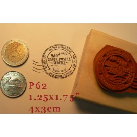 Dragonflylaser P62  Santa Claus Christmas postal stamp- HO HO HO rubber stamp