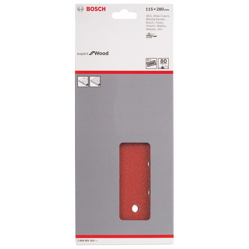 Bosch 2608605343 Sander Sheets for Wood, Clamped, 14 Hole, 115mm