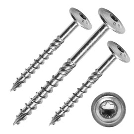Flat Head Screws with Torx Drive (TX) | Galvanised | Reinforced Head + Friction Shaft + Cut Tip | with ETA Approval | Wood Screws | Construction Screws (6 x 200 mm, Pack of 25)