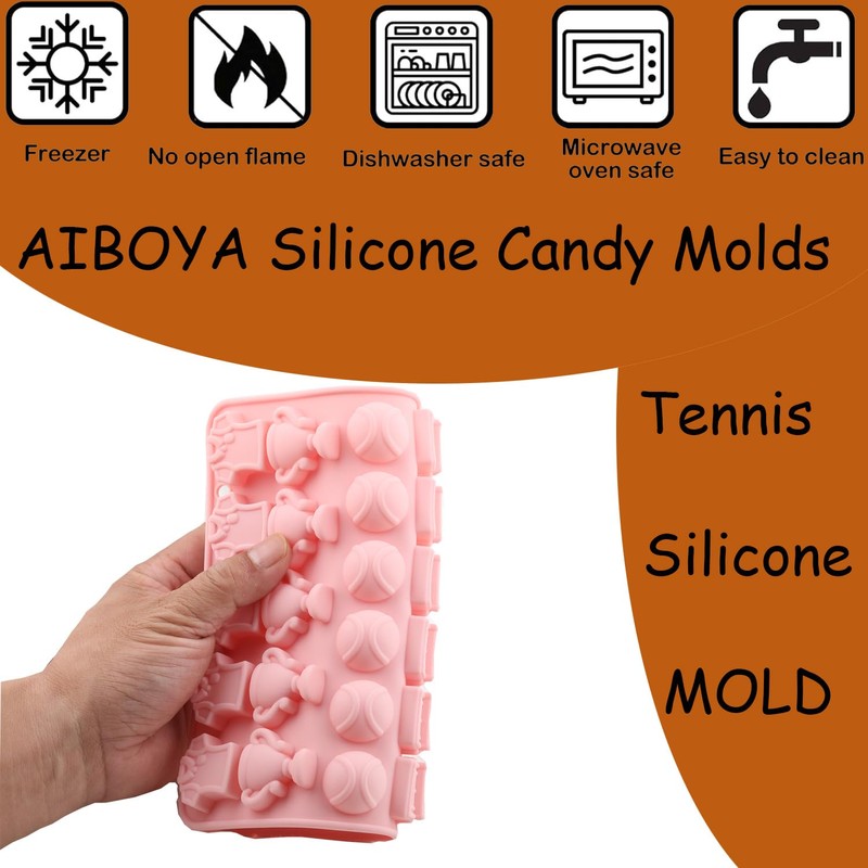32 Cavity Tennis Sports Silicone Candy Molds Trophy Cup Ball
