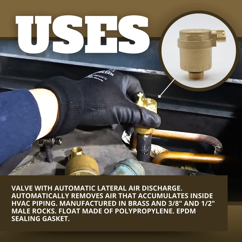 DOJA Barcelona Automatic Quick Bleeder Side Outlet 3/8 Inch Brass