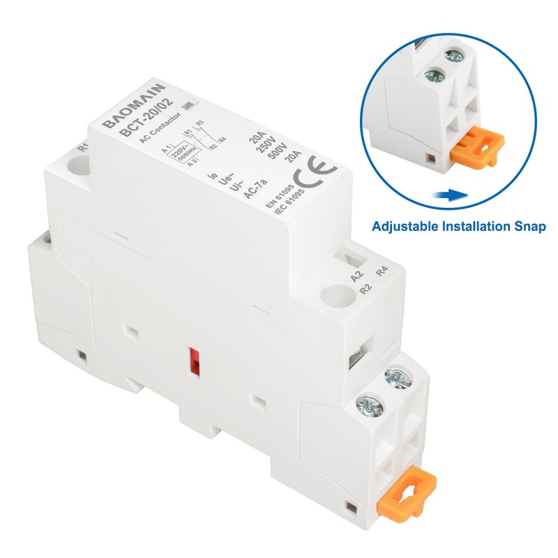 Baomain AC Contactor 220VAC 20A 2 Pole 2NC Normally Closed