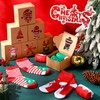Langyiwee 100 Sets Christmas Socks Gift in Kraft Boxes with