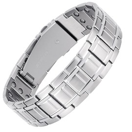 Jeracol Magnetic Bracelets Men,3X Ultra Strength Magnets with Unique Folding Clasp,Titanium Steel Magnetic Wristband for Anniversary,Adjustable Size&Gift Box
