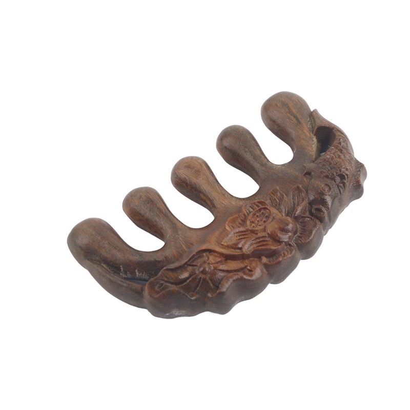 Meridian Wide Tooth Massage Comb Green Sandalwood Head Scalp Massage