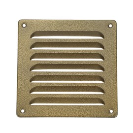 PATIKIL 6.1x6.1in Aluminum Vent Cover, Screen Air Grille Ventilation Cover HVAC Louvered Grill for Home Kitchen Fireplace Bathroom Wall Ceiling, Gold