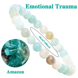 MOTIBACK Beaded Bracelets for Women Men, Natural Healing Stone Beads for Confidence, Anxiety Relief & Sleep, Multi Color Gemstone Jewelry Gift