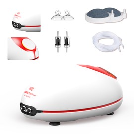 AQUASMITH 5w Ultra Quiet Aquarium Air Pump, Aquarium Aerator Adjustable Airflow, Single Hole Suitable for 100 to 160 GPH Fish Tank