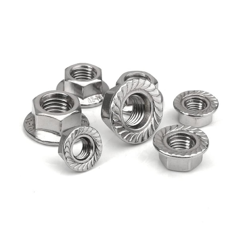 Set of 20 Hex Flange Nuts M3 M4 M5 M6