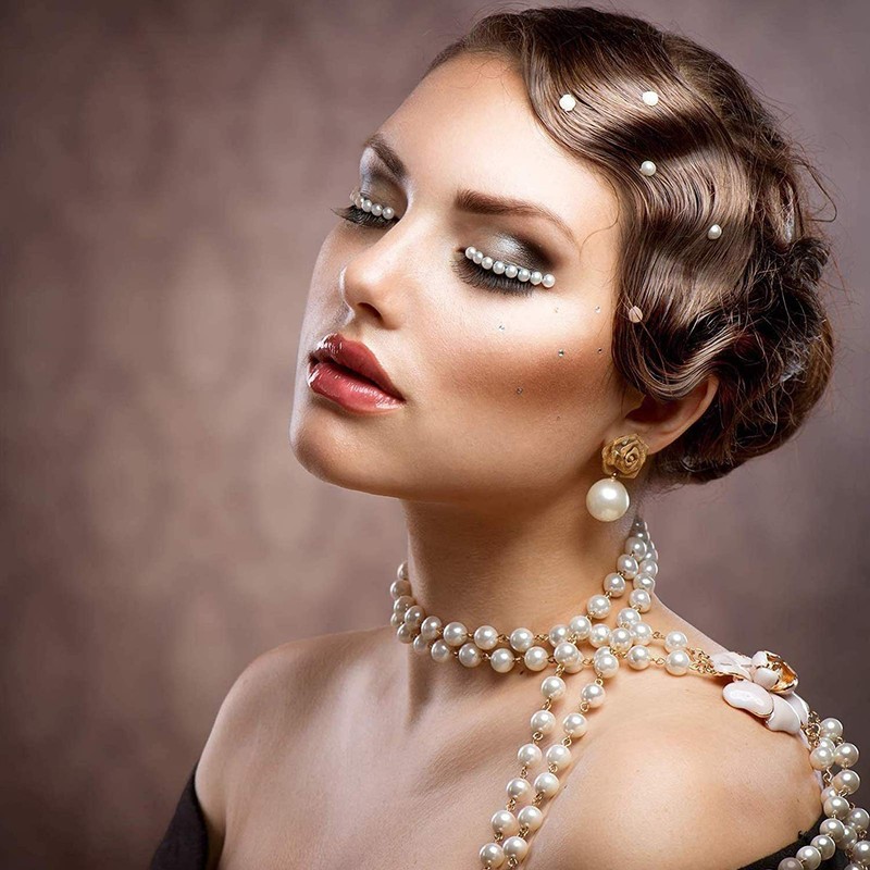 Dowarm 1000 Pieces Flatback Half Pearls, Flat Backed Round Half