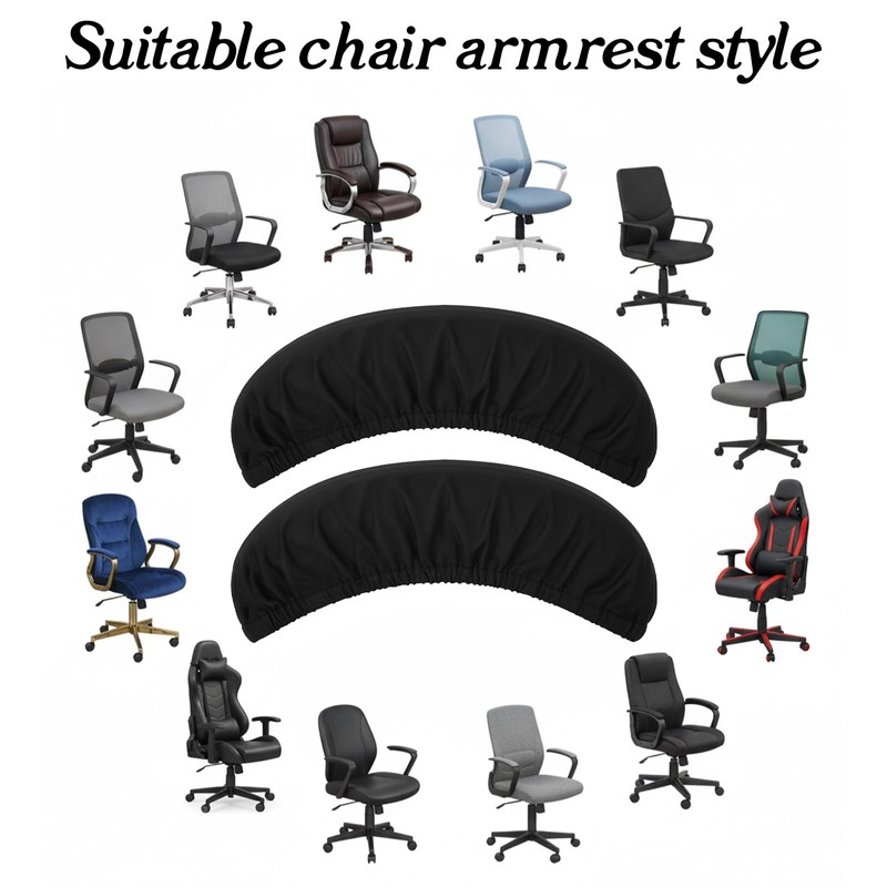 Guduling 2-Pack Arm Rest Pads for Office Chairs,Black Computer Chair