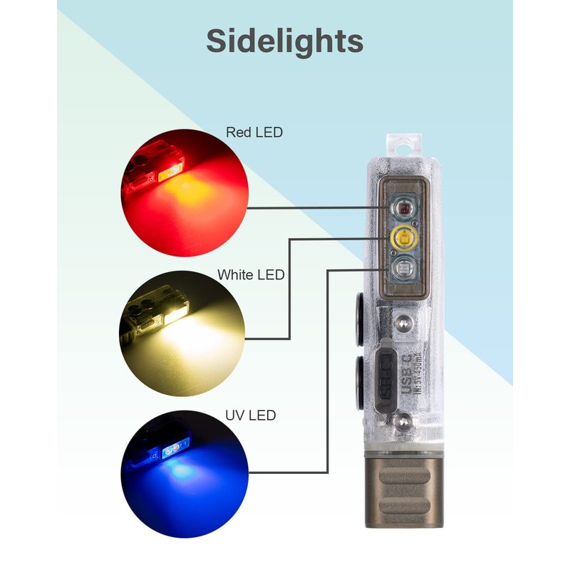 RovyVon Angel Eyes E8 Keychain Flashlight, 700 Lumens, AAA Battery