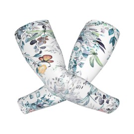 MINIOZE Blue Dragonfly Butterfly Summer Sleeves For Women Sun Protection Thorn Proof Cooling Arm Sleeves To Cover Arms For Garden Sports Outdoors