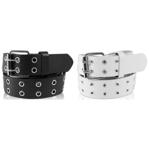 SCAMODA Rivet Belt Set of 2 with Double Hole Rivets,