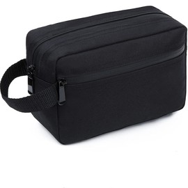 Neceser de Viaje para Hombre y Mujer, Organizador Bolsa Maquillaje Higiene Baño, Bolsa Cosmetiquera Impermeable, Bolsa de Aseo para Artículos de Tocador, Cosméticos, Herramientas de Afeitado, Negro