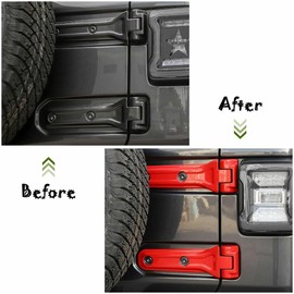 KnLoom Tailgate Rear Door Spare Tire Hinge Cover Trims ABS for Jeep for Wrangler 2018-2020 Red TRDSTHCTFJWJ2
